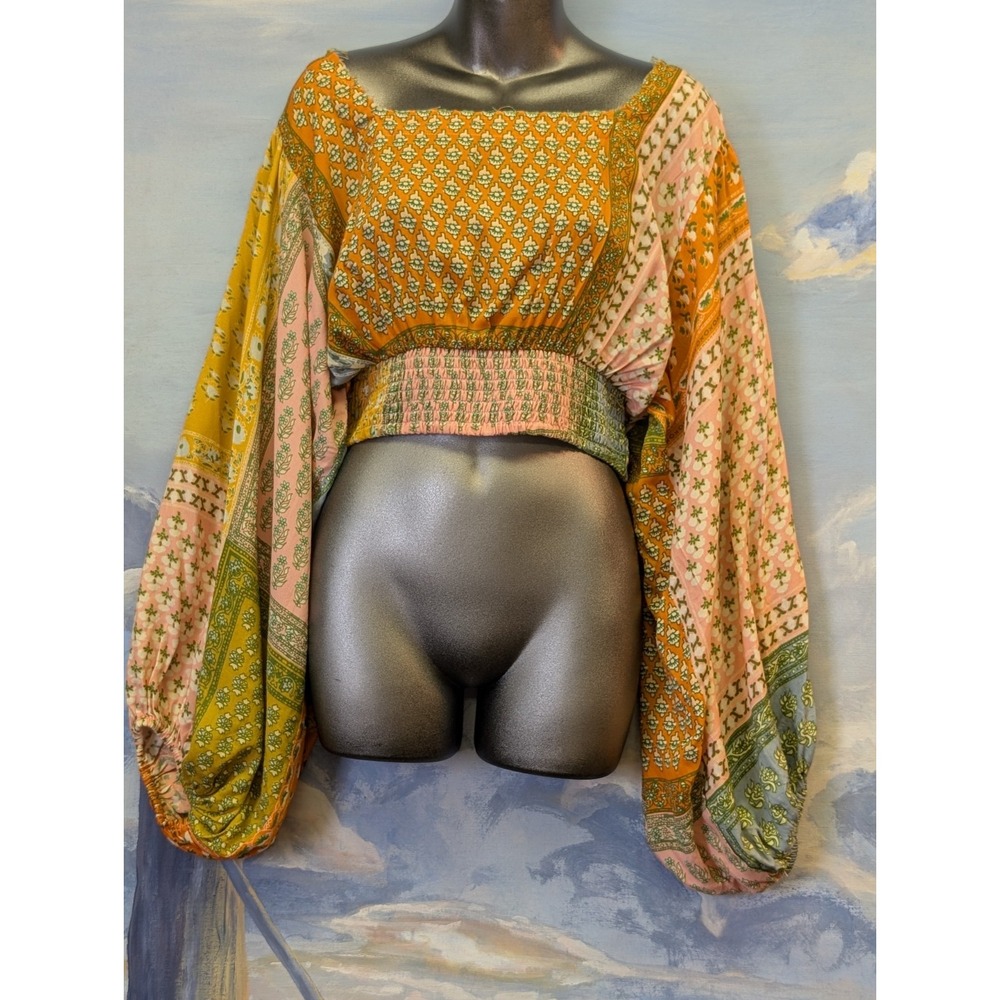 NEW! Jen's Pirate Booty M/L Woodstock Inspired Puff Sleeve Top $158